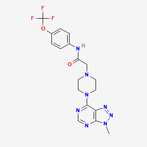 molecular formula C18H19F3N8O2 B6534058 2-(4-{3-methyl-3H-[1,2,3]triazolo[4,5-d]pyrimidin-7-yl}piperazin-1-yl)-N-[4-(trifluoromethoxy)phenyl]acetamide CAS No. 1070861-74-3