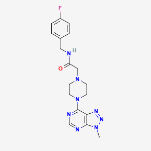 molecular formula C18H21FN8O B6534073 N-[(4-fluorophenyl)methyl]-2-(4-{3-methyl-3H-[1,2,3]triazolo[4,5-d]pyrimidin-7-yl}piperazin-1-yl)acetamide CAS No. 1058205-33-6