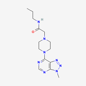 molecular formula C14H22N8O B6534094 2-(4-{3-methyl-3H-[1,2,3]triazolo[4,5-d]pyrimidin-7-yl}piperazin-1-yl)-N-propylacetamide CAS No. 1058205-36-9