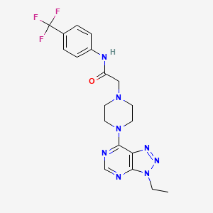 molecular formula C19H21F3N8O B6534128 2-(4-{3-ethyl-3H-[1,2,3]triazolo[4,5-d]pyrimidin-7-yl}piperazin-1-yl)-N-[4-(trifluoromethyl)phenyl]acetamide CAS No. 1058205-50-7