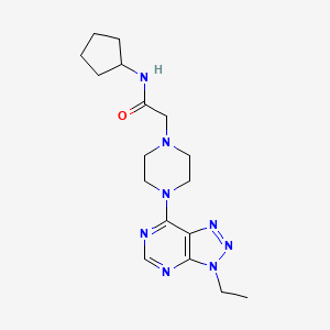 molecular formula C17H26N8O B6534138 N-cyclopentyl-2-(4-{3-ethyl-3H-[1,2,3]triazolo[4,5-d]pyrimidin-7-yl}piperazin-1-yl)acetamide CAS No. 1058387-50-0