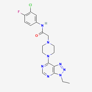 molecular formula C18H20ClFN8O B6534154 N-(3-chloro-4-fluorophenyl)-2-(4-{3-ethyl-3H-[1,2,3]triazolo[4,5-d]pyrimidin-7-yl}piperazin-1-yl)acetamide CAS No. 1058457-07-0
