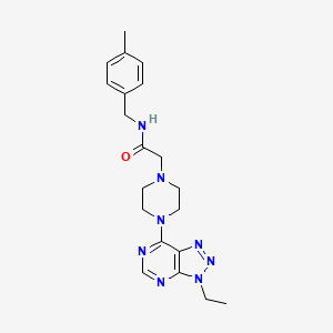 molecular formula C20H26N8O B6534160 2-(4-{3-ethyl-3H-[1,2,3]triazolo[4,5-d]pyrimidin-7-yl}piperazin-1-yl)-N-[(4-methylphenyl)methyl]acetamide CAS No. 1058457-03-6