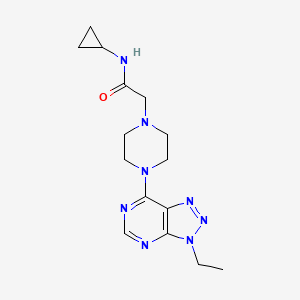 molecular formula C15H22N8O B6534164 N-cyclopropyl-2-(4-{3-ethyl-3H-[1,2,3]triazolo[4,5-d]pyrimidin-7-yl}piperazin-1-yl)acetamide CAS No. 1058387-63-5