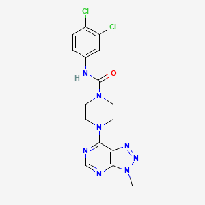 molecular formula C16H16Cl2N8O B6534184 N-(3,4-dichlorophenyl)-4-{3-methyl-3H-[1,2,3]triazolo[4,5-d]pyrimidin-7-yl}piperazine-1-carboxamide CAS No. 1058205-80-3