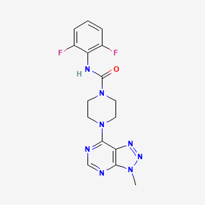 molecular formula C16H16F2N8O B6534205 N-(2,6-difluorophenyl)-4-{3-methyl-3H-[1,2,3]triazolo[4,5-d]pyrimidin-7-yl}piperazine-1-carboxamide CAS No. 1058388-09-2