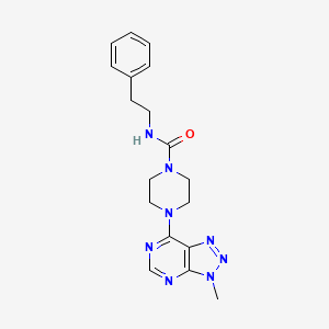 4-{3-methyl-3H-[1,2,3]triazolo[4,5-d]pyrimidin-7-yl}-N-(2-phenylethyl)piperazine-1-carboxamide
