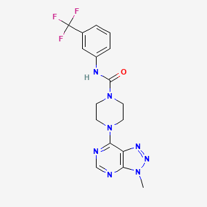 molecular formula C17H17F3N8O B6534244 4-{3-methyl-3H-[1,2,3]triazolo[4,5-d]pyrimidin-7-yl}-N-[3-(trifluoromethyl)phenyl]piperazine-1-carboxamide CAS No. 1058457-64-9