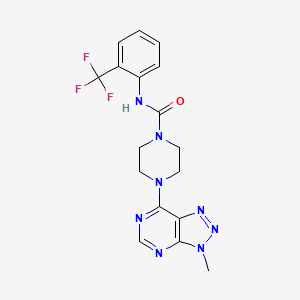 molecular formula C17H17F3N8O B6534252 4-{3-methyl-3H-[1,2,3]triazolo[4,5-d]pyrimidin-7-yl}-N-[2-(trifluoromethyl)phenyl]piperazine-1-carboxamide CAS No. 1070862-32-6