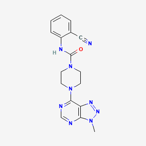molecular formula C17H17N9O B6534270 N-(2-cyanophenyl)-4-{3-methyl-3H-[1,2,3]triazolo[4,5-d]pyrimidin-7-yl}piperazine-1-carboxamide CAS No. 1070862-35-9