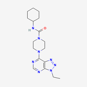 molecular formula C17H26N8O B6534274 N-cyclohexyl-4-{3-ethyl-3H-[1,2,3]triazolo[4,5-d]pyrimidin-7-yl}piperazine-1-carboxamide CAS No. 1058388-26-3