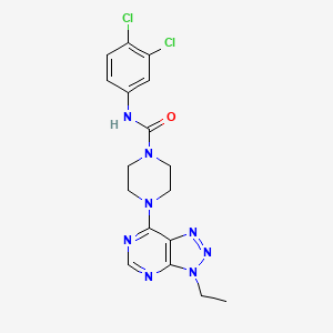 molecular formula C17H18Cl2N8O B6534281 N-(3,4-dichlorophenyl)-4-{3-ethyl-3H-[1,2,3]triazolo[4,5-d]pyrimidin-7-yl}piperazine-1-carboxamide CAS No. 1060163-33-8