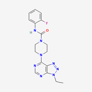 4-{3-ethyl-3H-[1,2,3]triazolo[4,5-d]pyrimidin-7-yl}-N-(2-fluorophenyl)piperazine-1-carboxamide