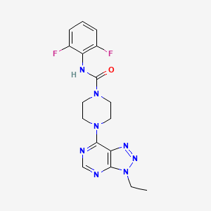 molecular formula C17H18F2N8O B6534294 N-(2,6-difluorophenyl)-4-{3-ethyl-3H-[1,2,3]triazolo[4,5-d]pyrimidin-7-yl}piperazine-1-carboxamide CAS No. 1058247-82-7