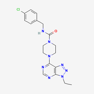 molecular formula C18H21ClN8O B6534333 N-[(4-chlorophenyl)methyl]-4-{3-ethyl-3H-[1,2,3]triazolo[4,5-d]pyrimidin-7-yl}piperazine-1-carboxamide CAS No. 1058183-00-8