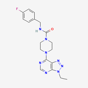 molecular formula C18H21FN8O B6534366 4-{3-ethyl-3H-[1,2,3]triazolo[4,5-d]pyrimidin-7-yl}-N-[(4-fluorophenyl)methyl]piperazine-1-carboxamide CAS No. 1058247-88-3