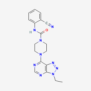 molecular formula C18H19N9O B6534377 N-(2-cyanophenyl)-4-{3-ethyl-3H-[1,2,3]triazolo[4,5-d]pyrimidin-7-yl}piperazine-1-carboxamide CAS No. 1058183-05-3