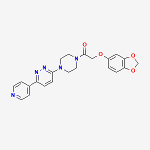 molecular formula C22H21N5O4 B6534384 2-(2H-1,3-benzodioxol-5-yloxy)-1-{4-[6-(pyridin-4-yl)pyridazin-3-yl]piperazin-1-yl}ethan-1-one CAS No. 1060165-08-3