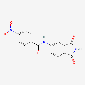 molecular formula C15H9N3O5 B6534397 N-(1,3-dioxo-2,3-dihydro-1H-isoindol-5-yl)-4-nitrobenzamide CAS No. 312759-14-1