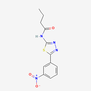 molecular formula C12H12N4O3S B6534418 N-[5-(3-nitrophenyl)-1,3,4-thiadiazol-2-yl]butanamide CAS No. 313239-26-8