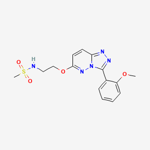 molecular formula C15H17N5O4S B6534425 N-(2-{[3-(2-methoxyphenyl)-[1,2,4]triazolo[4,3-b]pyridazin-6-yl]oxy}ethyl)methanesulfonamide CAS No. 1040665-14-2