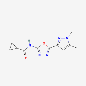 N-[5-(1,5-dimethyl-1H-pyrazol-3-yl)-1,3,4-oxadiazol-2-yl]cyclopropanecarboxamide