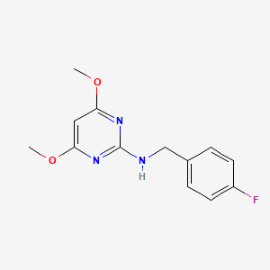 molecular formula C13H14FN3O2 B6534458 N-[(4-fluorophenyl)methyl]-4,6-dimethoxypyrimidin-2-amine CAS No. 1542951-20-1