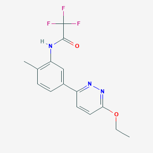 molecular formula C15H14F3N3O2 B6534460 N-[5-(6-ethoxypyridazin-3-yl)-2-methylphenyl]-2,2,2-trifluoroacetamide CAS No. 1021223-78-8