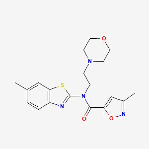 3-methyl-N-(6-methyl-1,3-benzothiazol-2-yl)-N-[2-(morpholin-4-yl)ethyl]-1,2-oxazole-5-carboxamide