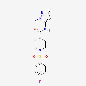 N-(1,3-dimethyl-1H-pyrazol-5-yl)-1-(4-fluorobenzenesulfonyl)piperidine-4-carboxamide