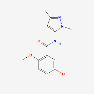molecular formula C14H17N3O3 B6534484 N-(1,3-dimethyl-1H-pyrazol-5-yl)-2,5-dimethoxybenzamide CAS No. 1172280-73-7