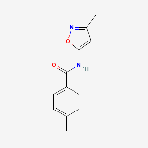 molecular formula C12H12N2O2 B6534487 4-methyl-N-(3-methyl-1,2-oxazol-5-yl)benzamide CAS No. 1021223-96-0