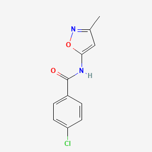 molecular formula C11H9ClN2O2 B6534491 4-chloro-N-(3-methyl-1,2-oxazol-5-yl)benzamide CAS No. 1021249-68-2