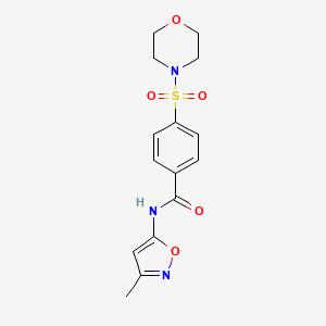 molecular formula C15H17N3O5S B6534511 N-(3-methyl-1,2-oxazol-5-yl)-4-(morpholine-4-sulfonyl)benzamide CAS No. 1021249-75-1