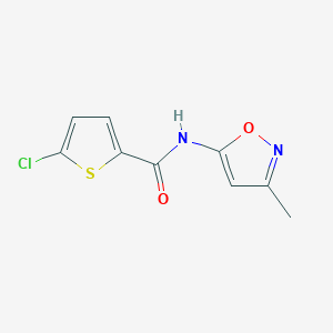 molecular formula C9H7ClN2O2S B6534525 5-chloro-N-(3-methyl-1,2-oxazol-5-yl)thiophene-2-carboxamide CAS No. 1021224-11-2