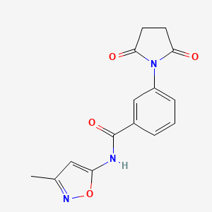 molecular formula C15H13N3O4 B6534533 3-(2,5-dioxopyrrolidin-1-yl)-N-(3-methyl-1,2-oxazol-5-yl)benzamide CAS No. 1021224-17-8