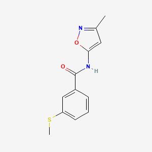 molecular formula C12H12N2O2S B6534581 N-(3-methyl-1,2-oxazol-5-yl)-3-(methylsulfanyl)benzamide CAS No. 1021224-48-5
