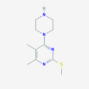 molecular formula C11H18N4S B6534592 4,5-dimethyl-2-(methylsulfanyl)-6-(piperazin-1-yl)pyrimidine CAS No. 1515545-20-6