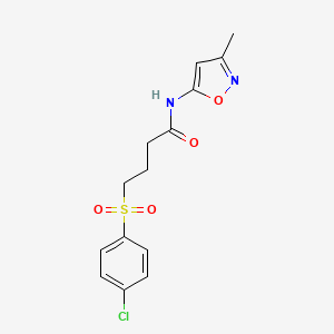 molecular formula C14H15ClN2O4S B6534600 4-(4-chlorobenzenesulfonyl)-N-(3-methyl-1,2-oxazol-5-yl)butanamide CAS No. 1021250-12-3