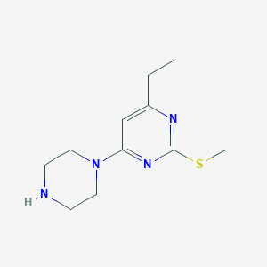 molecular formula C11H18N4S B6534607 4-ethyl-2-(methylsulfanyl)-6-(piperazin-1-yl)pyrimidine CAS No. 1537972-41-0