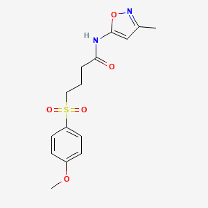 molecular formula C15H18N2O5S B6534613 4-(4-methoxybenzenesulfonyl)-N-(3-methyl-1,2-oxazol-5-yl)butanamide CAS No. 1021250-16-7