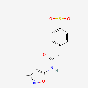 molecular formula C13H14N2O4S B6534617 2-(4-methanesulfonylphenyl)-N-(3-methyl-1,2-oxazol-5-yl)acetamide CAS No. 1021250-20-3