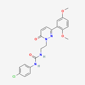 1-(4-chlorophenyl)-3-{2-[3-(2,5-dimethoxyphenyl)-6-oxo-1,6-dihydropyridazin-1-yl]ethyl}urea
