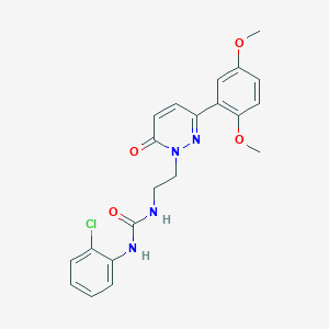 molecular formula C21H21ClN4O4 B6534654 1-(2-chlorophenyl)-3-{2-[3-(2,5-dimethoxyphenyl)-6-oxo-1,6-dihydropyridazin-1-yl]ethyl}urea CAS No. 1049341-00-5