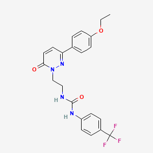molecular formula C22H21F3N4O3 B6534684 3-{2-[3-(4-ethoxyphenyl)-6-oxo-1,6-dihydropyridazin-1-yl]ethyl}-1-[4-(trifluoromethyl)phenyl]urea CAS No. 1049291-39-5