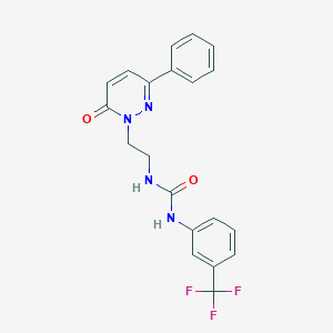 molecular formula C20H17F3N4O2 B6534699 3-[2-(6-oxo-3-phenyl-1,6-dihydropyridazin-1-yl)ethyl]-1-[3-(trifluoromethyl)phenyl]urea CAS No. 1049169-75-6