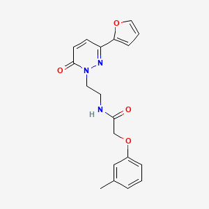 molecular formula C19H19N3O4 B6534707 N-{2-[3-(furan-2-yl)-6-oxo-1,6-dihydropyridazin-1-yl]ethyl}-2-(3-methylphenoxy)acetamide CAS No. 1049259-76-8