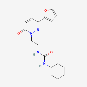 molecular formula C17H22N4O3 B6534715 1-cyclohexyl-3-{2-[3-(furan-2-yl)-6-oxo-1,6-dihydropyridazin-1-yl]ethyl}urea CAS No. 1049258-66-3