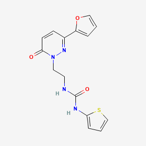 molecular formula C15H14N4O3S B6534717 1-{2-[3-(furan-2-yl)-6-oxo-1,6-dihydropyridazin-1-yl]ethyl}-3-(thiophen-2-yl)urea CAS No. 1049258-74-3