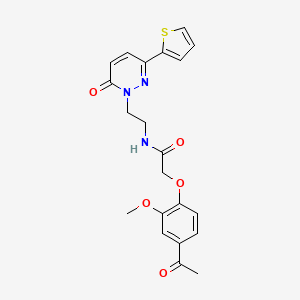 molecular formula C21H21N3O5S B6534722 2-(4-acetyl-2-methoxyphenoxy)-N-{2-[6-oxo-3-(thiophen-2-yl)-1,6-dihydropyridazin-1-yl]ethyl}acetamide CAS No. 1049224-25-0
